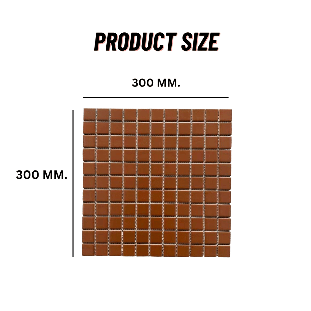 โมเสค TIMELESS TILES รุ่น CLASSIC SQUARE 25 ขนาด 30X30 ซม. สีน้ำตาล ผิวด้าน MATTE BROWN  โมเสคเซรามิกทรงสี่เหลี่ยมจัตุรัส_1